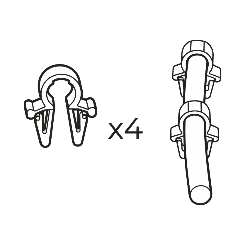 Cable clip set t=3,5mm