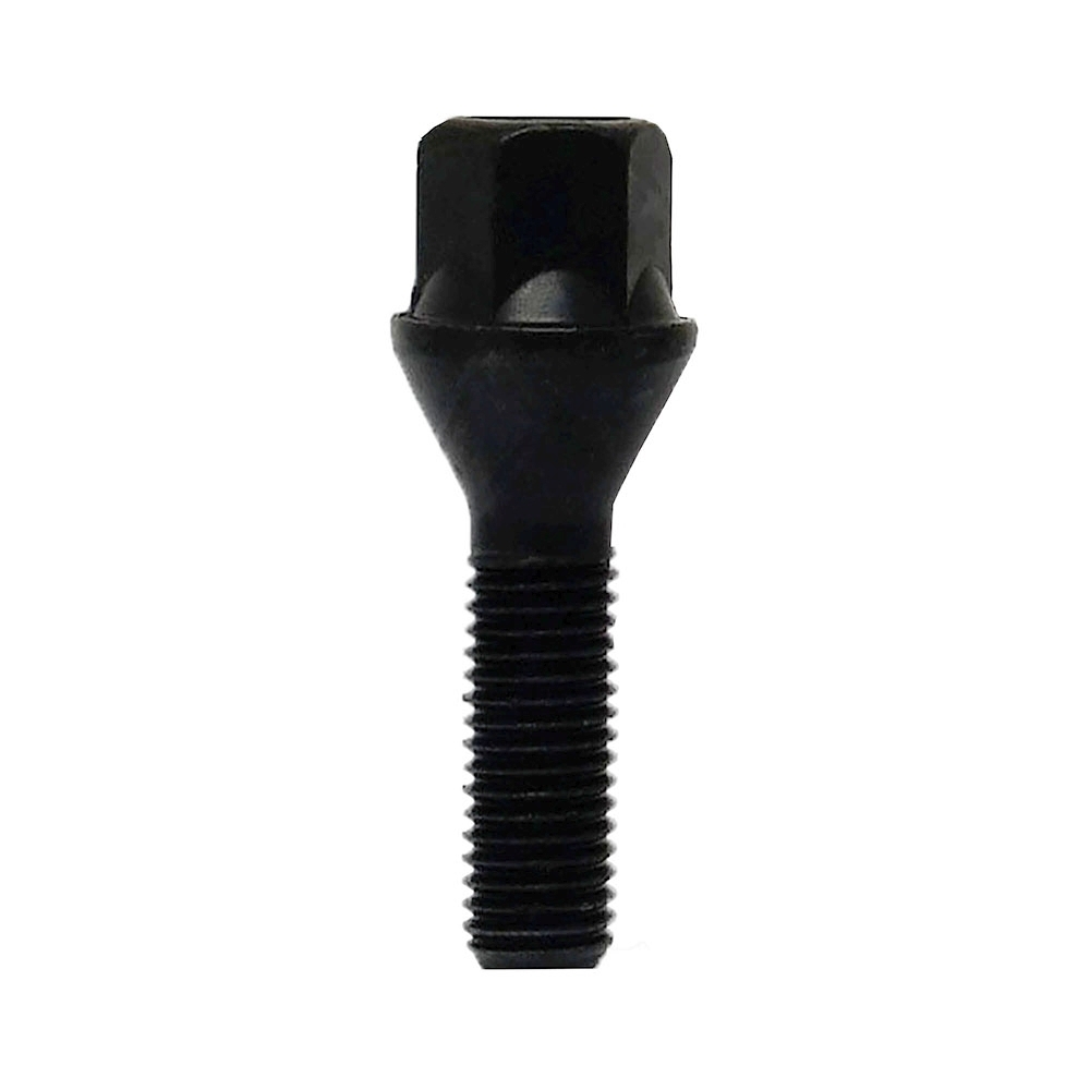 Radschraube schwarz M14 x 1.25 x 28/53 mm mit Kegelbund 60°