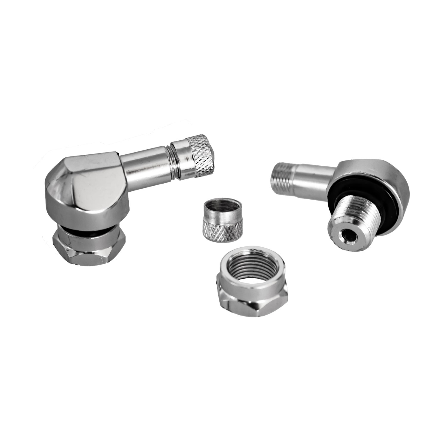 20 Stück - Clamp-In Motorrad Alu-Ventil silber