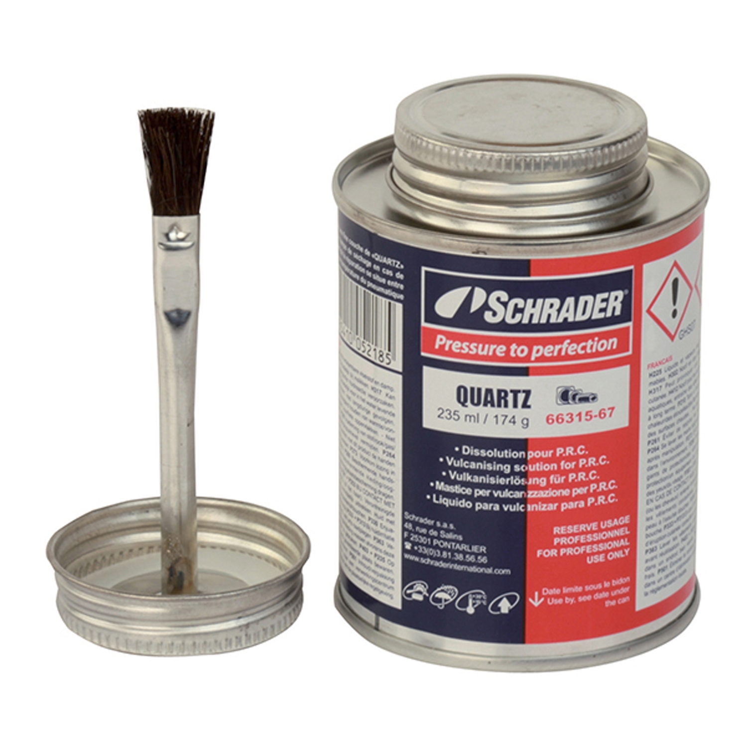 Schrader Dose mit Lösungsmittel Quartz  235 ml incl. Pinseldeckel
