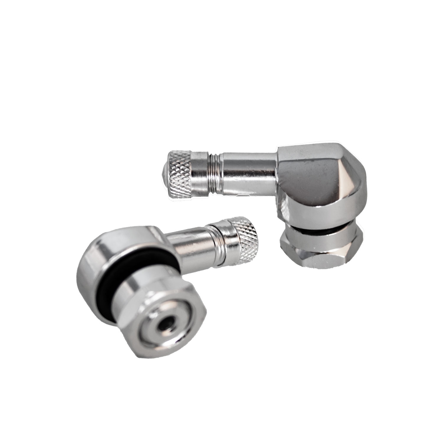 4 Stück - Clamp-In Motorrad Alu-Ventil silber
